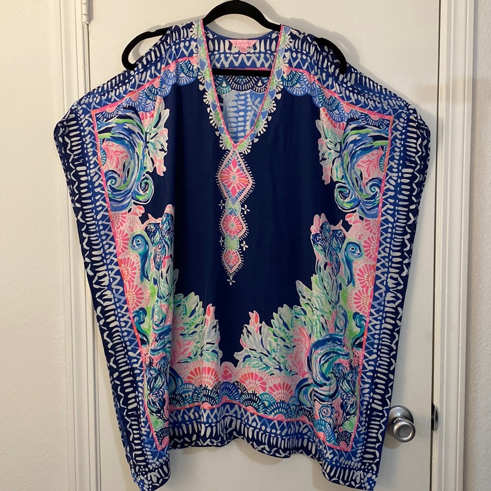 LILLY PULITZER ATLIN SILK CAFTAN STYLE #28118